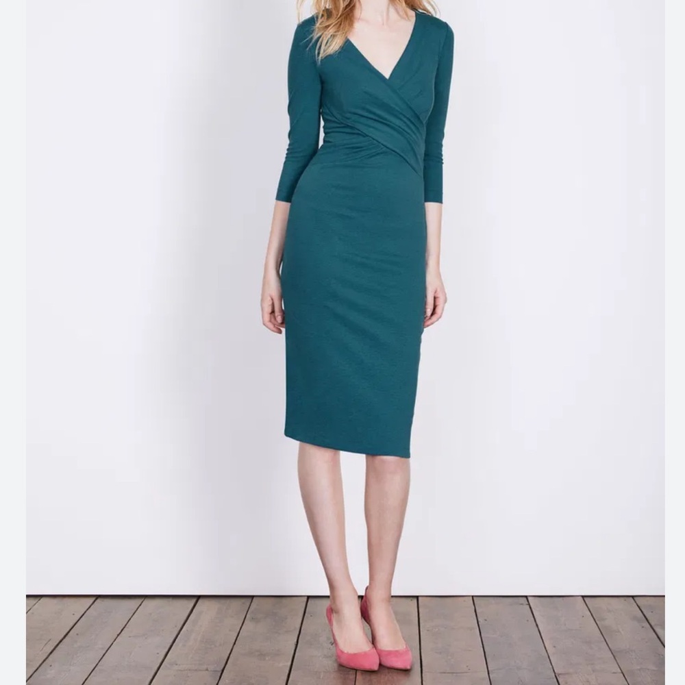 Boden Teal Wrap Dress